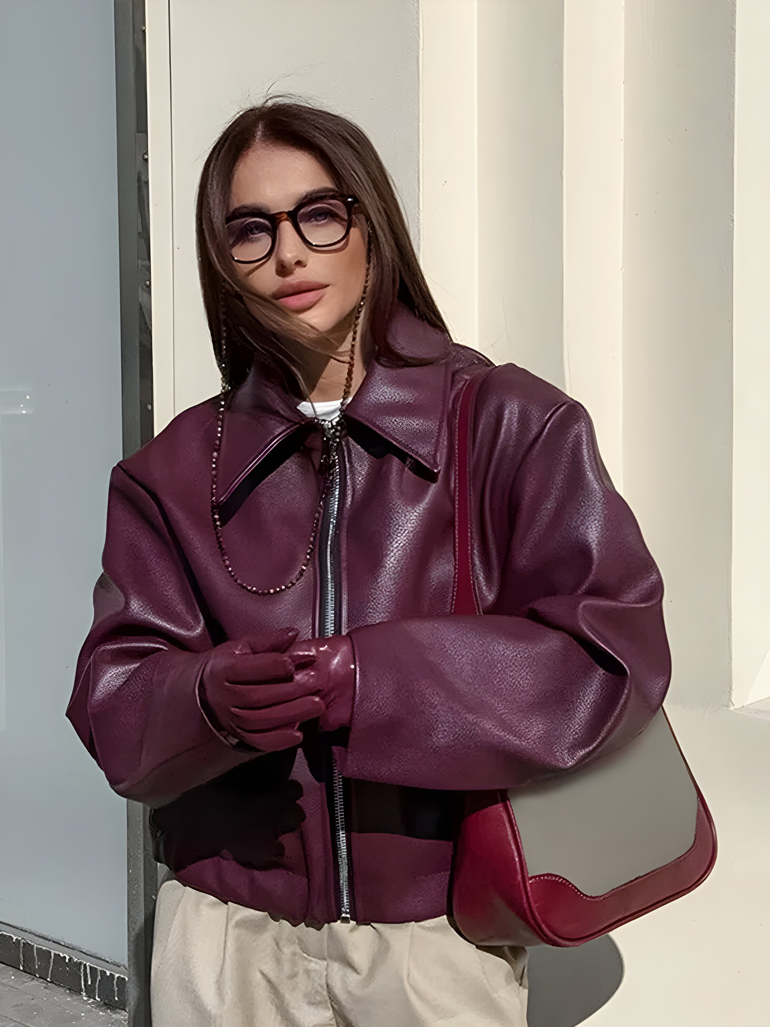 Julia™ | Skórzana bomberka